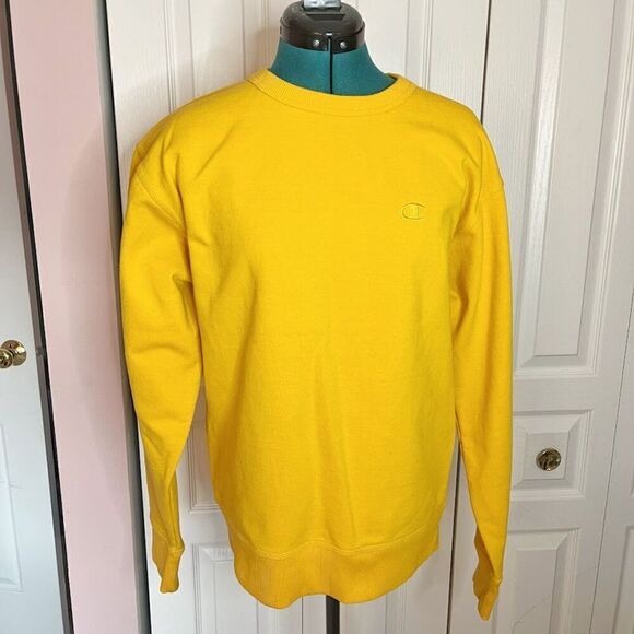 Champion Round Crew Neck Long Sleeve C Logo Vintage Unisex Fleece Sweatshirt - Picture 12 of 12